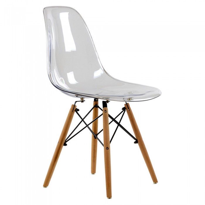 Стул glossy в стиле eames прозрачный